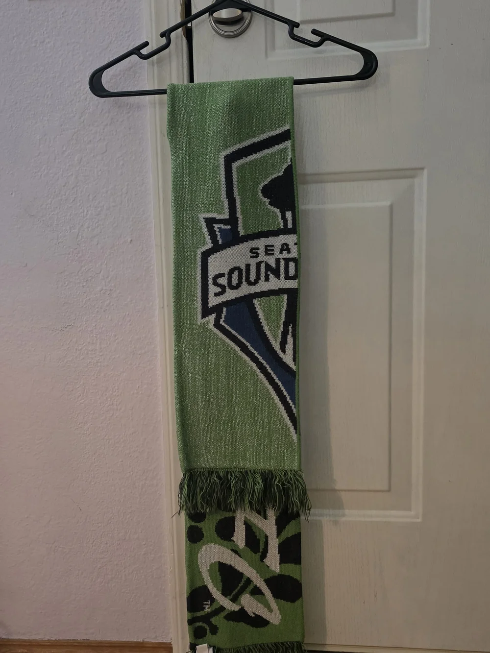 NOWT-Unisex  Adidas Seattle Sounders Green Graphic Logo Scarf